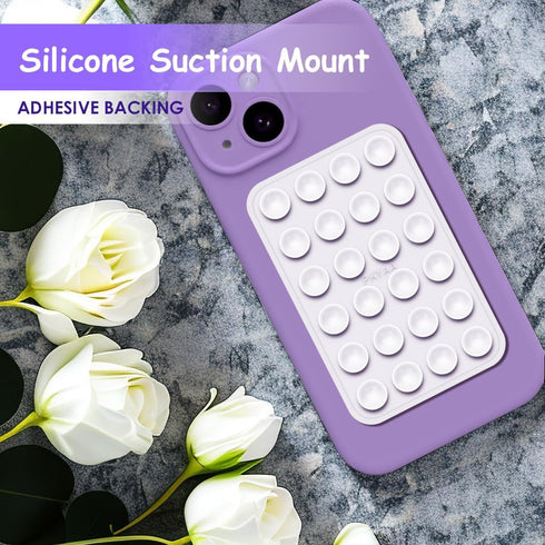 PKYAA Silicone Suction Phone Case Mount, Silicon Adhesive Phone Accessory for Smartphones, Hands-Free Mirror Shower Phone Holder for Selfies, Tikt...