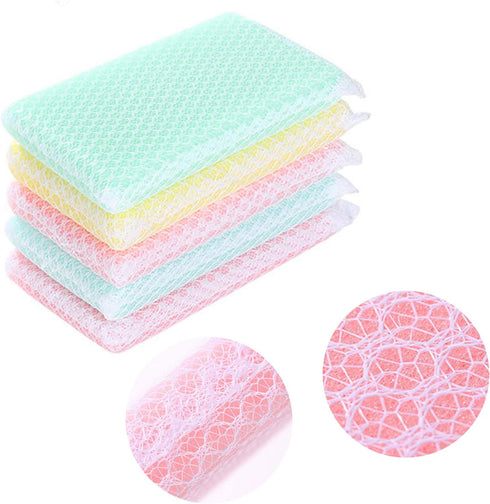 Individually Wrapped Sponge, Kitchen Dishwashing Sponge Multi-Purpose Mesh Net Scouring Pad, Odor-Free Sponge Wipes Suitable for Travel Apartments...