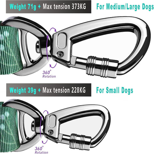 Hotsky Heavy Duty Dog Leash,Tactical Bungee Dog Leash with Car Seat Belt and Double Handle for Medium Large Dogs, 4-6ft Adjustable Shock Absorbing...