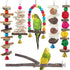 Bird Perch Bird Toys Parakeet Toys,6 Pack Bird Cage Accessories Wooden Chew Toys Perch Stand for Parrot Conure Cockatiel Lovebird Parrotlet Budgie...