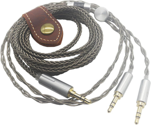 Youkamoo 8 Core Braided Silver Plated Replacement Cable Compatible for Hifiman HE4XX, HE-400i Headphones, 3.5mm to Dual 3.5mm Male 1.8m 6ft...