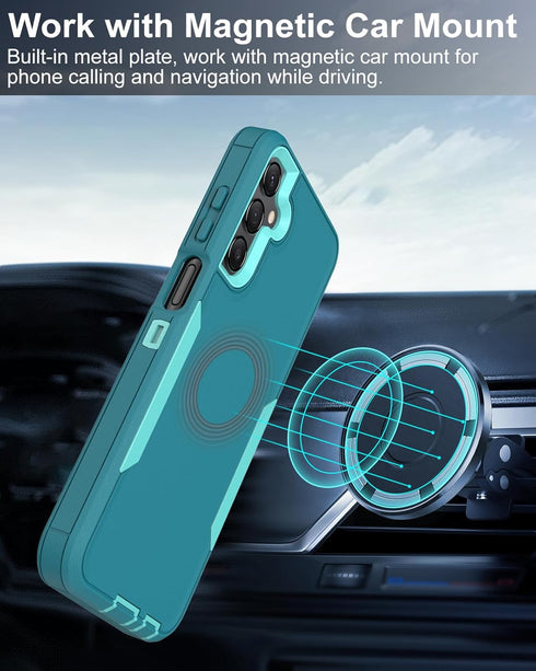 Dahkoiz for Samsung Galaxy A15-5G Phone Case, and Screen Protector, Dust-Proof Port Cover, Full Body Non-Slip Rubber Covered, Wear-Resistant & Dro...