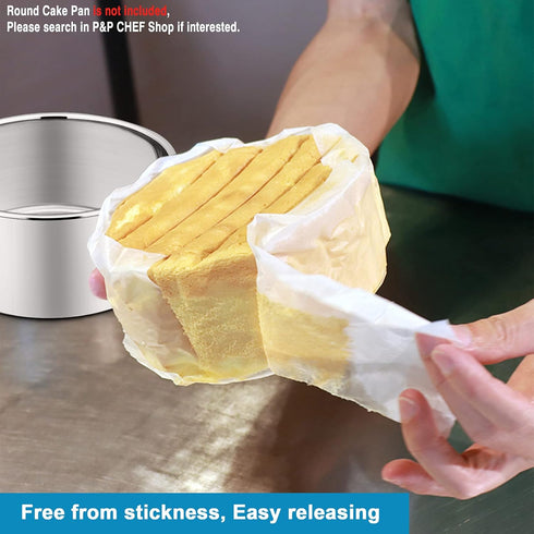 Cake Pan Liner Roll Pack of 2, P&P CHEF 1.85in x 111.5ft Baking Parchment Paper, Nonstick White Side Liner for Round Square Oval Rectangular Bakew...