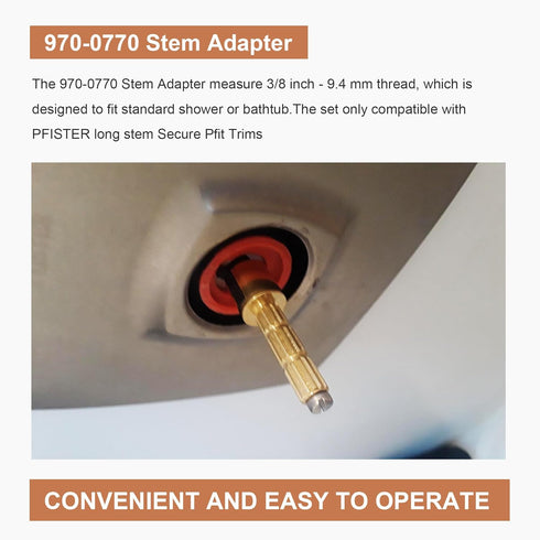 970-0770 Stem Adapter with Screw Replace for 970-0770 Plumbing Equipment, Pfister Securepfit Trims, Shower Handle Stem Extension Tub and Faucet Ac...