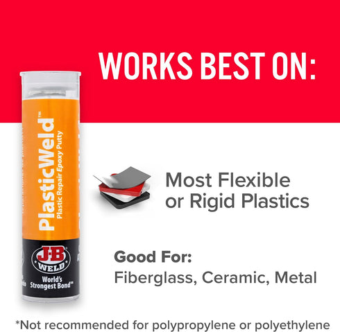 J-B Weld 8237 PlasticWeld Plastic Repair Epoxy Putty - 2 oz....