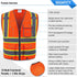 SKSAFETY 10 Pockets Safety Vest, Class 2 High Visibility Security with Zipper, Hi Vis Vest with Reflective Strips, ANSI/ISEA Standard, Constructio...