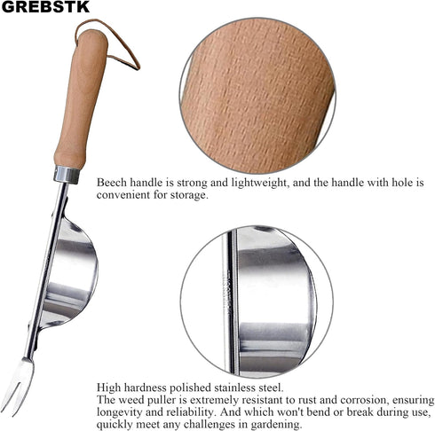 GREBSTK Garden Manual Weeding Tools Stainless Steel Beech Handle Shovel for Weeding, Cultivating, Transplanting, Digging...