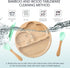 Suction Plates for Baby & Toddler, Bamboo Divided Platter Feeding Dishes with Silicone Fork& Spoon, All-Natural Baby Food Plate Stays for Baby-Led...
