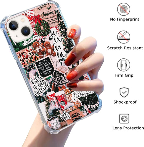 Christmas Aesthetic Case Compatible with iPhone 15, Winter Holiday Festive Case for iPhone 15, Trendy Cool TPU Bumper Case Cover...