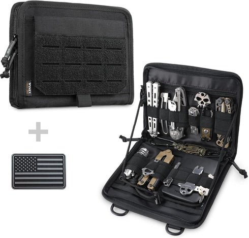 WYNEX Tactical Folding Admin Pouch, Molle Tool Bag of Laser-Cut Design, Utility Organizer EDC Medical Bag Modular Pouches Tactical Attachment Wais...