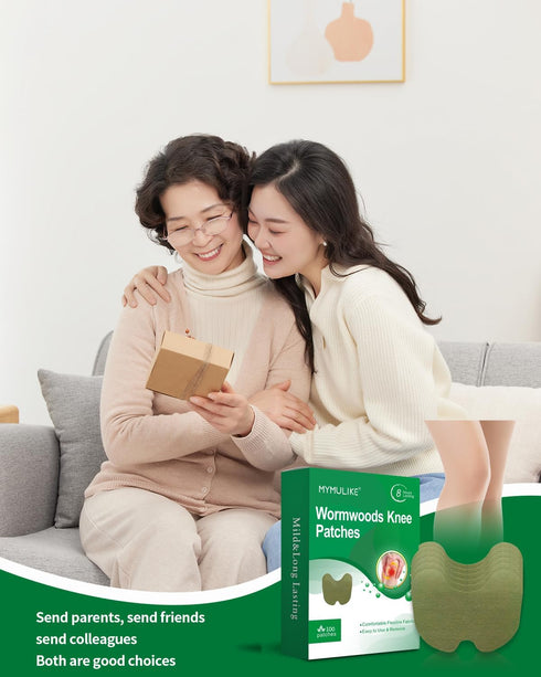 Knee Patches, 100 Count Warming Natural Herbal Plaster Knee Patches, Wormwood Extract Sticker 8 Hours Lasting Reduction Joint Discomfort for Knee,...