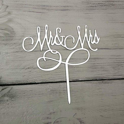 Mr and Mrs Cake Topper, Bride And Groom Sign Wedding Engagement Cake Toppers Decorations (Mirror Silvery Acrylic)...