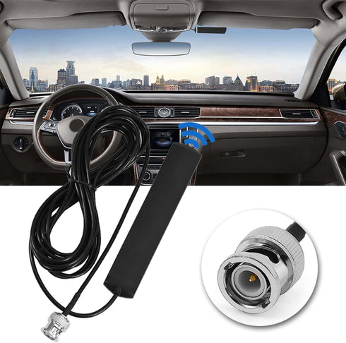 Bewinner 3 Meters / 9.8 ft Mobile Radio Antenna 30MHz -1200MHz Wideband Scanner Mobile Radio Antenna Glass Mount with w/BNC Connector Radio Antenn...