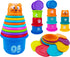 17 PCs Multicolor Nesting and Stacking Cups Set, Baby Bathtub Toys, Early Learning Educational Toys for Infants, Toddlers, Stacking Cups with The ...