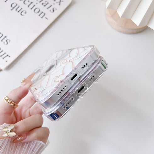Jmltech Compatible with iPhone 13 Pro Max Case Clear Cute Girly Women Luxury Heart Clear Slim Thin Silicone Bumper Hard Back Protective Phone Case...