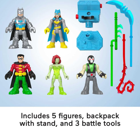 Fisher-Price Imaginext DC Super Friends Preschool Toys Batman Battle Multipack 9-Piece Figure Set with Light-Up Backpack for Ages 3+ Years...