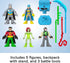 Fisher-Price Imaginext DC Super Friends Preschool Toys Batman Battle Multipack 9-Piece Figure Set with Light-Up Backpack for Ages 3+ Years...