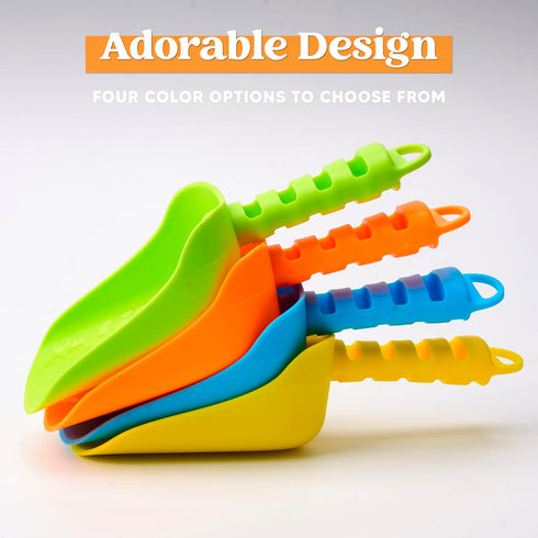 Sloosh Beach Sand Shovels for Kids - 4 Packs Shovels Colorful Scoops Travel Sand Toys for Toddlers Kids Outdoor Digging Play, Heavy Duty Plastic G...