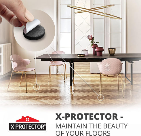 Felt Furniture Pads X-PROTECTOR 8 PCS - Premium 6” x 4 3/8” Heavy Duty Black Felt Sheets! Cut Large Furniture Pads to The Size You Need - The Best...