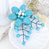 Nature Loving Simulated Turquoise-Cultured Freshwater Pearl Floral Drape Pin Brooch...