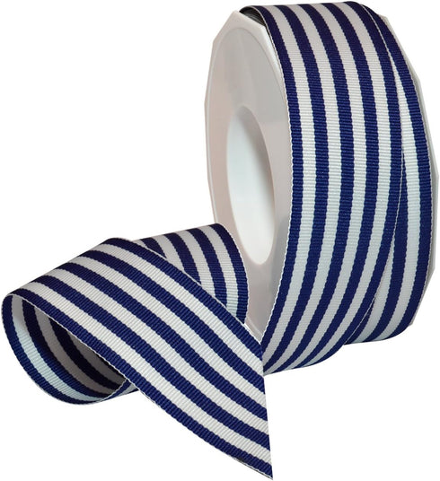 Morex Ribbon Striped Polyester Grosgrain Ribbon, Party Decorations, Gift Wrapping, Fun Patterns, 1-1/2" by 20 yd., Royal Blue...