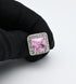 Pink Crystal Square Silver Cufflinks for Men Lady In Gift Case Classic Faceted Gemstone Men's Cufflinks Jewelry Set for Wedding Anniversary Busine...