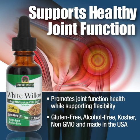 Nature's Answer Alcohol-Free White Willow Bark 2000mg 1oz Extract | Promotes Joint Function | Super Concentrated | Vegetarian, Non-GMO, Gluten Fre...