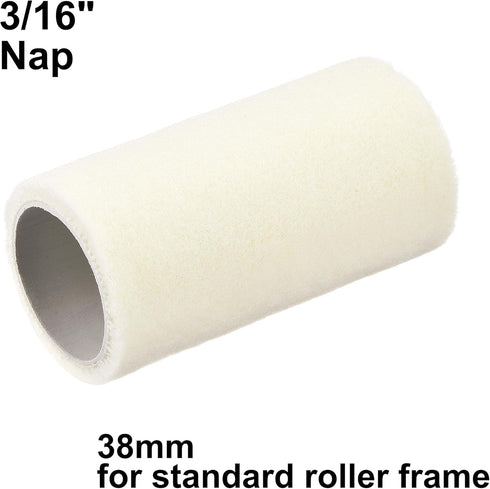 uxcell Paint Roller Cover 4 Inch x 3/16" Nap Mini Wool Brush for Household Wall Painting Treatment 6Pcs...