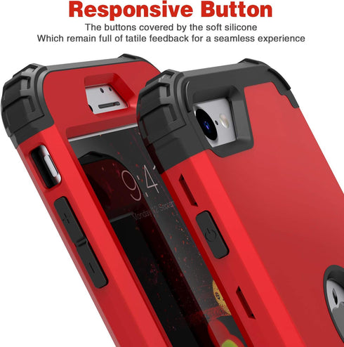 IDweel for iPhone SE 2020 Case with Screen Protector,Case for iPhone SE 2022, Sturdy 3 in 1 Shock Absorption Slim Fit Heavy Duty Hard PC Cover Sof...