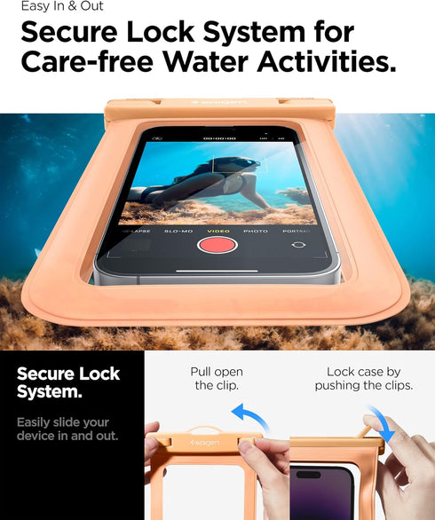 Spigen AquaShield Universal Waterproof Phone Pouch, Waterproof Phone Case, PVC Protective Dry Bag Cases with IPX8 A601 Compatible with iPhone, Gal...