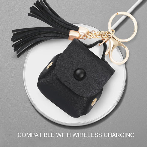 Simpolor Designed for Airpods Case (1st and 2nd Generation), Premium PU Leather AirPods Case Cover with Tassels and Metal Buckles, Compatible with...