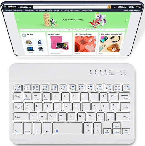 DETUOSI Universal 7-8 inch Wireless Keyboard, Multi-Device Travel Portable Ultrathin (6mm) Lightweight Wireless Keyboard for iOS/Android/Windows T...