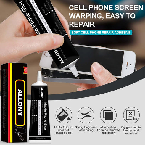 Black Adhesive Glue for Phone Repair High-Performance Waterproof Adhesive with Tool Kit for Electronic Equipment Perfect for Phone, iPad, Tablets,...