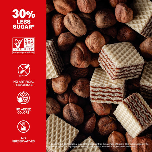 Loacker Quadratini Hazelnut Wafer Cookies, 8.82 Ounce...