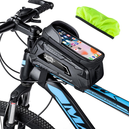 Bike Bag,Waterproof Top Tube Bike Phone Bag With Rain Cover,Front Frame Bag 2L Large Capacity Handlebar Bag Bicycle Bag Bike Accessories Compatibl...