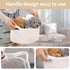 Cute Woven Storage Basket with Handle, Container for Gifts Empty, Decorative Organizer Bins Box for Pet Dog Toys Baby Essentials Snack Diaper Towe...