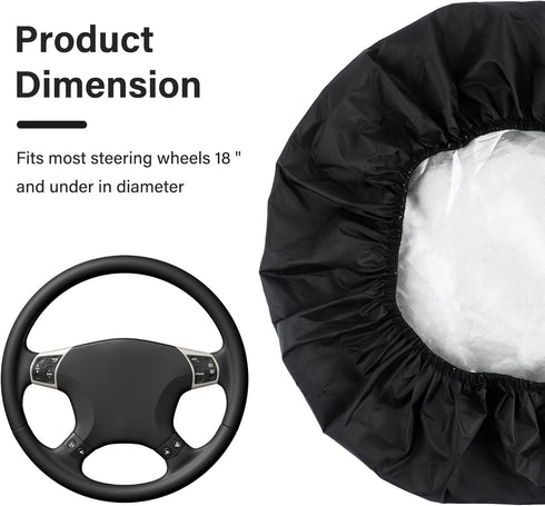 Car Steering Wheel Cover Sun Shade,Silver-Coated Cloth Car Wheel Cover for Blocking Sun & Heat,Universal 18 Inch Steering Wheel Shield Car Accesso...