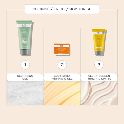REN Clean Skincare Glow Daily Vitamin - C Gel Cream Antioxidant Face Moisturizer with Cruelty Free & Vegan...