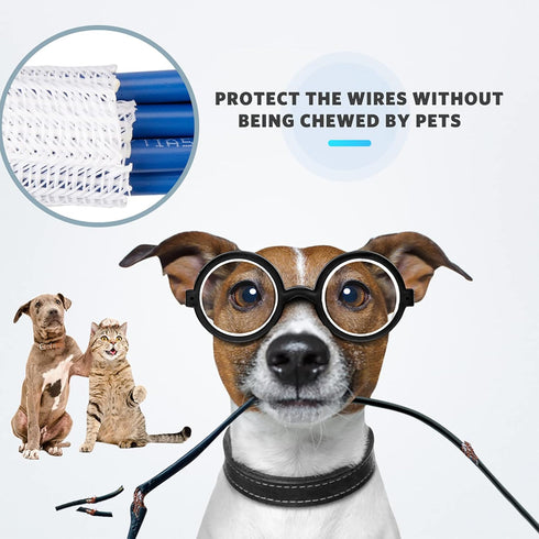 AGPTEK Cable Sleeve Cover, 10ft - 1.5 inch Cord Management Wire Organizer Under Desk, Home Office Computer Wire Cover Hider Cord Protector, Protec...