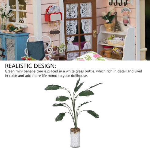 Dollhouse Plants Props,1:12 Scale Miniature Banana Tree DIY Making Potted Plants for Doll House Dollhouse Accessories (S)...