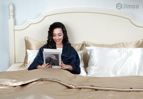 100% Mulberry Silk Pillowcase for Hair and Skin, 22 Momme Natural Silk Pillow Case with Zipper, Both Sided Pure Silk Pillow Cover for Women Mom Me...