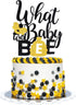 What Will Baby Bee Gender Reveal Cake Topper - Gold Glitter Spring Holidays Bumble Honey Bee Honeycomb Cake Décor - Boy Or Girl He Or She Baby Sho...