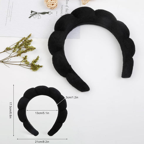 Tobeffect 2 Packs Spa Headbands for Washing Face, Facial Makeup Head Bands Puffy Terry Cloth Hair Bands Set Skincare Hair Accessories for Women Gi...
