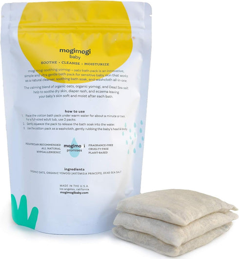 Organic Oatmeal Soothing Bath Soak for Sensitive Skin, Baby & Kids – All Natural & Fragrance-Free, 17 Oz (3 Packs) - Made in USA by mogimogi Baby...