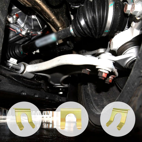15 Pieces Brake Line Clips Metal Brake Line Retainer U Shaped, Brake Hose Bracket, Parking Brake Cable Clip Replacement Hose Retaining Clip Brake ...