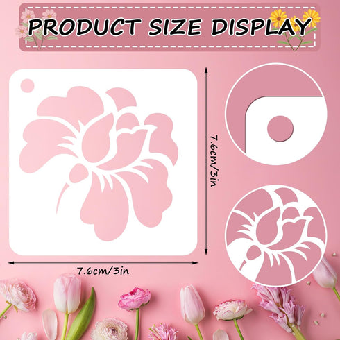 JULMELON Flower Stencils for Painting on Wood, 20Pcs Sunflower Painting Stencil Reusable Stencils DIY for Painting Wall Floor Decor Rock Dot Paint...