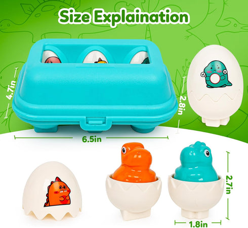 Dinosaur Matching Eggs Toys for Toddlers- Sensory Fun Educational Learning Fine Motor Puzzle Matching Games Best Easter Basket Stuffers Birthday G...