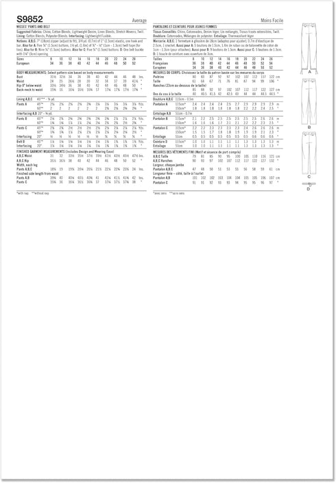 Simplicity Misses' Belt and Cargo Pants Sewing Pattern Packet, Sizes 18-20-22-24-26, Multicolor...