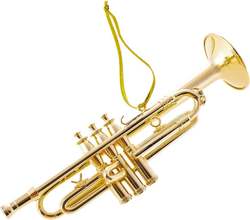 Broadway Gifts 3.5" Gold Brass Trumpet Ornament Decoration...