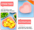 Pink Heart Bowl Heart Shaped Candy Bowl Set 4Pcs Ideal Valentine's Day Present Pink Cute Plastic Bowls for Blending Salad Soup Snacks and Desserts...